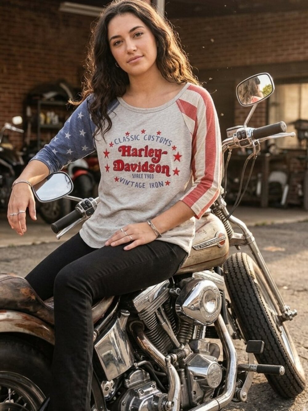 Vintage Iron | Harley-Davidson Americana Raglan Graphic Tee - M